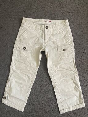 SO beige low-rise Y2K Crop Utility Pants